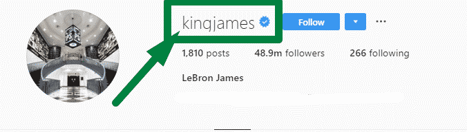 Lebron James Instagram handle is kingjames