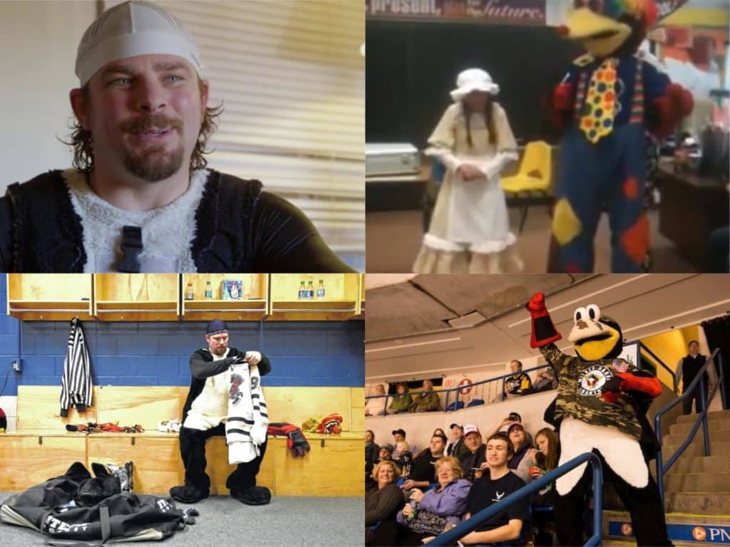 Chad Spencer as Tux the Mascot of the Wilkes-Barre / Scranton Penguins
