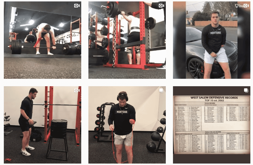 Alex Hurlburt's Instagram workouts. 