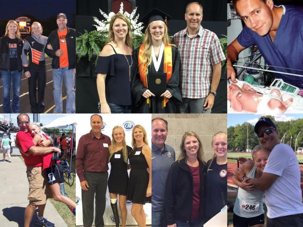 Jessie Heims and her mother and father.