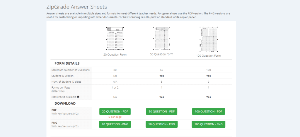 Smart Marking is getting these ZipGrade sheets printed