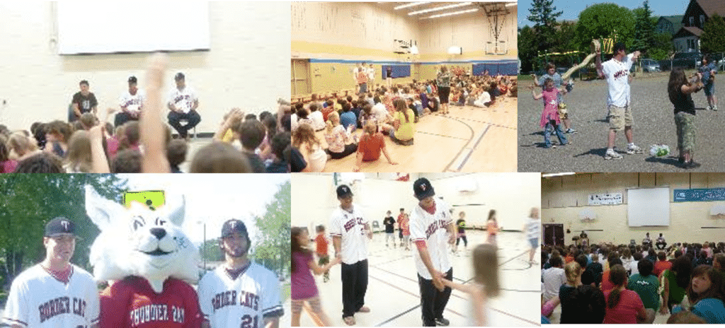Community relations events during my internship with the Thunder Bay Border Cats