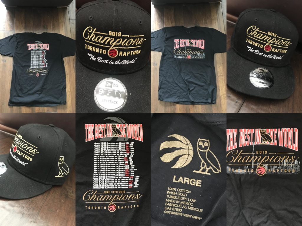 Raptors OVO Championship merchandise