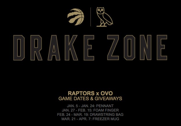 Drake Zone at Toronto Raptors Home Games Returns Again for another OVO collabo