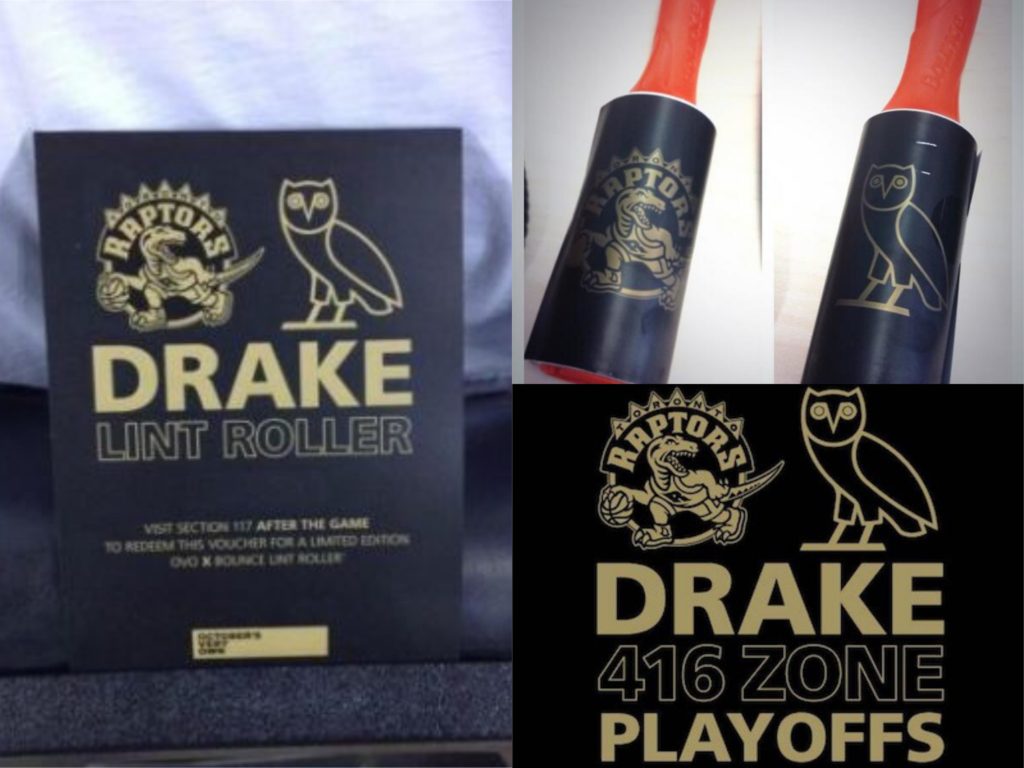 Raptors x OVO Lint Roller to honour what Drake did during the game