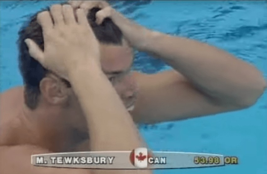 Mark Tewksbury’s gold medal in the 100-metre backstroke