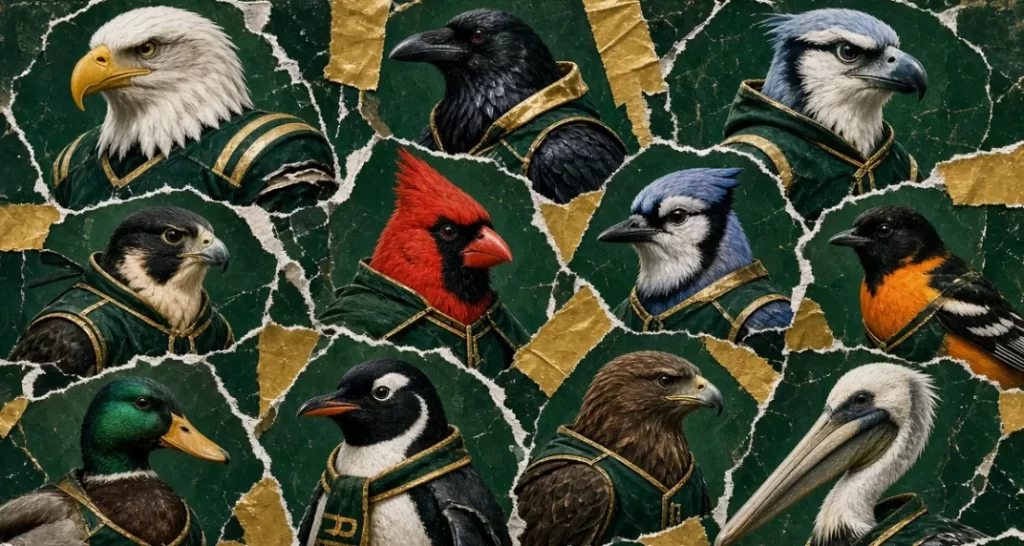 Collection of bird-inspired sports team identities