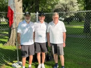 Men's provincial triples gold medallists featured by Bowls Saskatchewan, July 2026.
