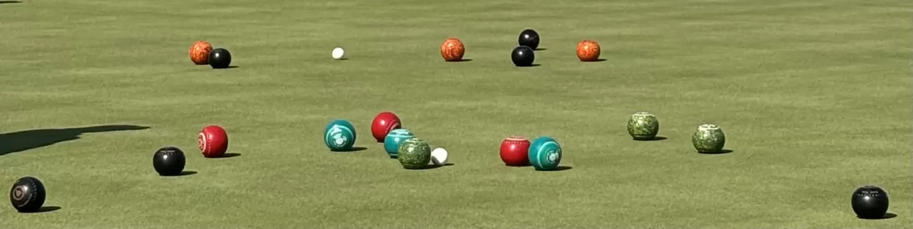 Bowls on a lawn bowling green
