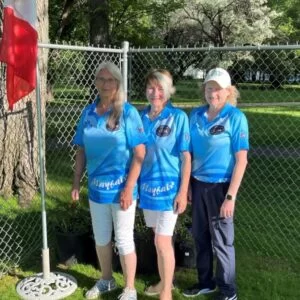 Women's provincial triples gold medallists featured by Bowls Saskatchewan, July 2026.
