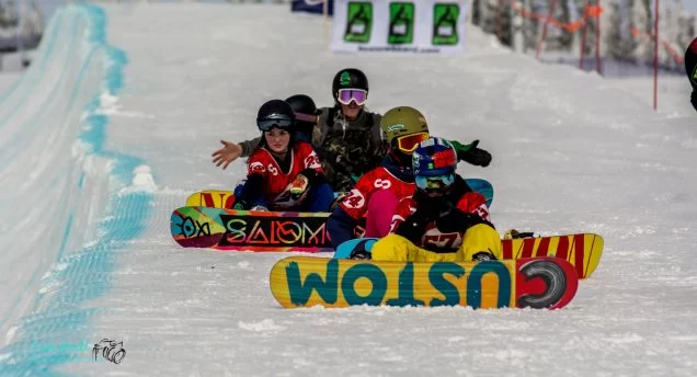 BC snowboarders at a halfpipe event
