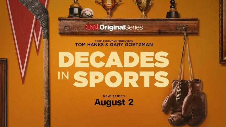 Decades in Sports CNN key art featuring historic athletes and the series title